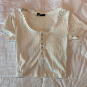 ribbed henley crop top